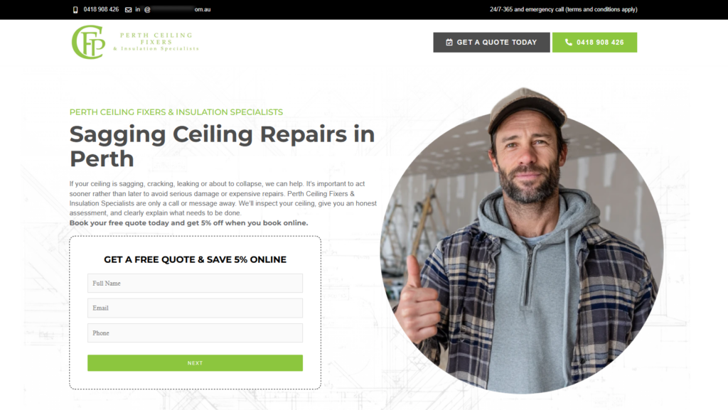 Perth Ceiling Fixers : Project Breakdown